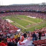 Fans cheer as 49ers celebrate win on field